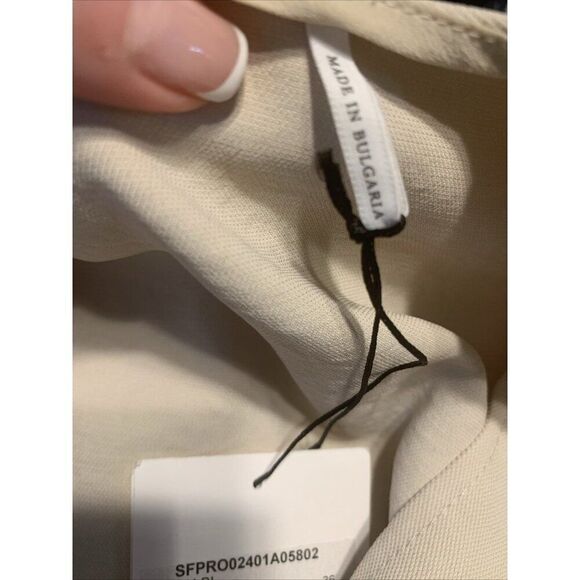 Sandro New Authentic Solid Beige V Neck Short Sleeve Mini Dress 36 Small $360 - Picture 6 of 10